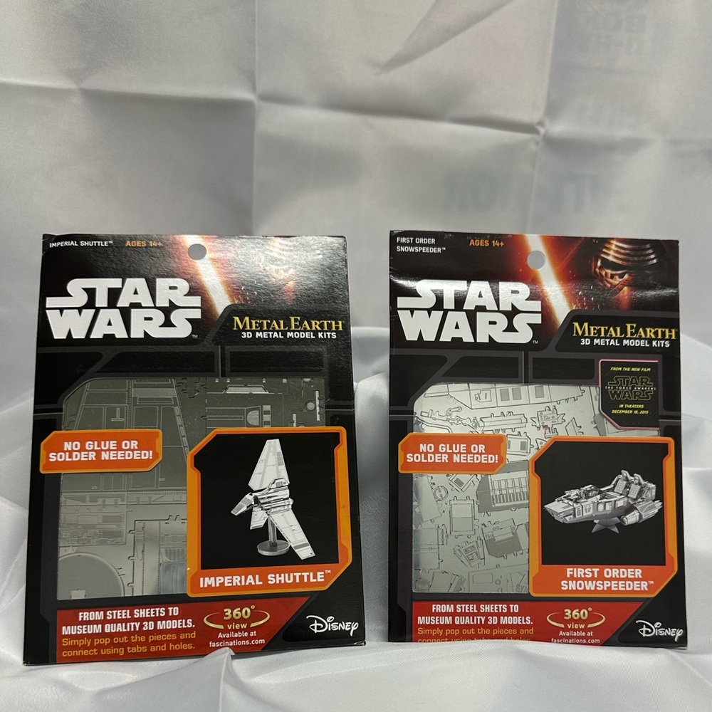 Star Wars Imperial Shuttle and First Order Snowspeeder 3D Metal Model Kit